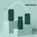 Compact 5-fold dark green mini umbrella with a protective hardshell storage case - Dark Green + Capsule Box