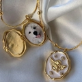 Angel Relief Locket Necklace Gold