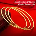 Three pieces of polished golden thin round bangles 2x62mm for bohemian jewelry - 62mm / Style 5