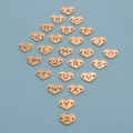 Set de colgantes de corazón con letras de acero dorado 12mm en fondo azul - Letra A / Oro rosa
