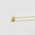 Gold chain necklace with a small cubic pendant featuring a crystal-set letter N - Letter Z (XL3420)