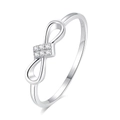 Minimalistische S925 sterling zilveren infinity ring met sprankelende zirkonia - US 6 / Platina-FDJZ-266