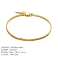 Herren Armband 18K vergoldet Box-Kette aus Edelstahl mit Karabinerverschluss - 20+2cm / 18K Gold