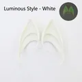 White glow in the dark elf ears for Halloween cosplay and vampire costume party props - Short Style (Luminous) / White