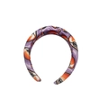 Purple football pattern headband with orange and black accents for women and girls - Purple Printed Knotted Headband