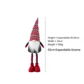 Elfo de Navidad telescópico en rojo y gris, gnomo ajustable de 45-65cm para decoración - Elfo Telescópico Copo de Nieve 65cm