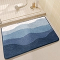 Tappetino da bagno assorbente con motivo a onde blu e bianche antiscivolo per doccia - 40*60cm / Cielo e Mare