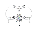 Detailed view of iridescent acrylic chest jewel sticker for rave and festival party - XT-02 Chest Jewel Tattoo Sticker