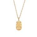 Collana segno Bilancia in acciaio inossidabile placcata oro 18K con finitura opaca - Collana Zodiacale in Zircone Ovale Fuso / Oro-Bilancia