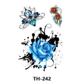 Waterproof tattoo sticker TH-242 featuring blue rose and geometric lotus eye pattern - Th-242 / 210*148mm