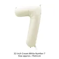 32-inch cream white number 7 foil balloon for birthday party and photo decoration - 32 Inch Number 7 / Cream White