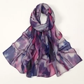 Elegant purple and pink tie-dye chiffon hijab scarf for women with soft gradient texture - YW343-2# Purple
