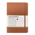 Cuaderno A5 de cuero marrón rayado con papel de 100 gsm y cierre elástico - Marrón café (Rayado)