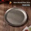Vintage 304 stainless steel dinner plate with 26cm diameter and matte grey finish - 26cm (300g) / Vintage Snowflake Grey