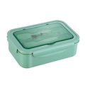 Boîte à lunch vert clair micro-ondable avec couvercle transparent et couverts - Vert [Couvercle Translucide]