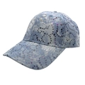 Blue tie-dye baseball cap for men and women with silver sequins and curved brim style - Blue
