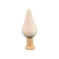 Unfinished teardrop wood craft DIY project accessory with smooth natural base - HE35 Small Tree No.6 6cm