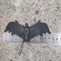 Realistic 14cm black rubber bat prank toy with hanging string for Halloween decor - Small 12*5CM