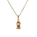 Detailansicht der Prinzessin-Halskette mit bunten Zirkonia auf Goldkette - Rot Blau Gelb Prinzessin Halskette