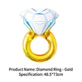 Golden diamond ring foil balloon in blue and white for wedding party decoration 48.5x73cm - Gold Medium Diamond Ring (48.5x73cm)