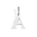 Polished silver metal letter A pendant for DIY jewelry bracelets and necklaces - Letter A (Steel Color)