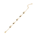 Bracelet doré avec cinq pendentifs en forme de cœur en nacre noire et blanche - Bracelet Cœur