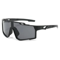 Outdoor cycling sports sunglasses with full black frame and grey windproof lens - Black Frame Grey Lens