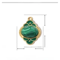 Detailed view of Tree of Life pendant with size dimensions and stainless steel specs - YE771-2-Retro Green Oval
