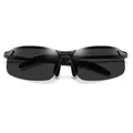 Polarisierte Halbrand-Sportsonnenbrille mit schwarzem Rahmen zum Autofahren und Angeln - Schwarzer Rahmen Schwarz Graue Gläser