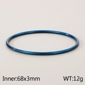 Blue plated stainless steel round bangle bracelet 68x3mm minimalist jewelry - Blue (KB180404-KFC)