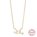 Elegante collar de constelación de plata de ley S925 con acabado dorado - Virgo / Dorado