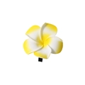 Fermaglio per capelli con plumeria giallo e bianco per vacanze al mare tropicale - 6cm-Giallo