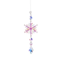 Colorful crystal snowflake suncatcher with faceted beads for outdoor festive decoration - AB Coating Faceted Beads Snowflake