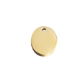 Colgante circular de acero inoxidable dorado pulido con agujero para joyería diy - Dorado