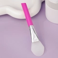 Silicone face mask brush with rose red handle and soft white flexible applicator tip - Slanted Tail Style F / Rose Red