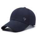 Klassische dunkelblaue Herren-Baseballkappe aus Baumwoll-Twill mit silbernem F-Logo - Verstellbar / Marineblau