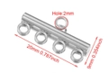 Chiusura a scorrimento multifilo per collane, connettore in acciaio inox 20x9mm argento - 4 file / Color Acciaio