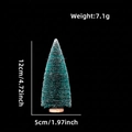 Miniature 12cm green sisal Christmas tree with white snow frost and round wood base - Teal / 12cm