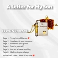 Detail of opening book pendant necklace in gold and silver with My Champion engraving - My Champion-For Son (Two-tone)