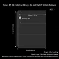 B5 26-hole clear plastic storage page with 3 pockets for cards or photos - B5 26 Holes Horizontal 3-Pocket Pages