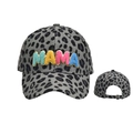 Grey leopard print MAMA baseball cap with colorful sequin chenille patches and adjustable strap - Grey Leopard (Style 7)