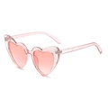 Fashionable heart shaped sunglasses with pink glitter frames and gradient pink lenses - Glitter Pink Frame Pink Lens