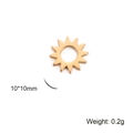 Golden hollow sun pendant in stainless steel with 10x10mm size and 0.2g weight - Sun / Gold