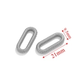 Silver stainless steel oval rope textured connector charm, size 9.5mm x 21mm - Steel Style E