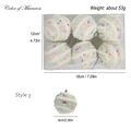Specifiche di dimensioni e peso per set da 6 palline di Natale rosa macaron - Stile 3 (Macaron Colorato)