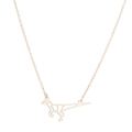 Minimalist origami dinosaur skeleton necklace in gold finish with delicate chain link - Dinosaur / Gold