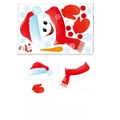 Stickers muraux bonhomme de neige Noël avec dimensions du bonnet et écharpe en PVC - Bonhomme de Neige