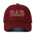 Casquette de baseball vintage en coton bordeaux avec broderie DAD et visière courbée - Rouge Vin DAD