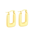 French vintage style 18K gold-plated stainless steel rectangular hoop earrings for women - Style I Long Rectangular Hollow (KE109538)