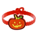 Halloween adjustable red silicone bracelet featuring a 3D orange cartoon pumpkin charm - Red Pumpkin